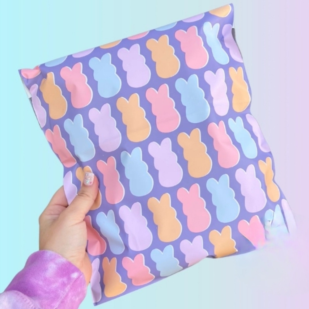 Purple Bunny Peeps 10x13 Poly mailers  20pk